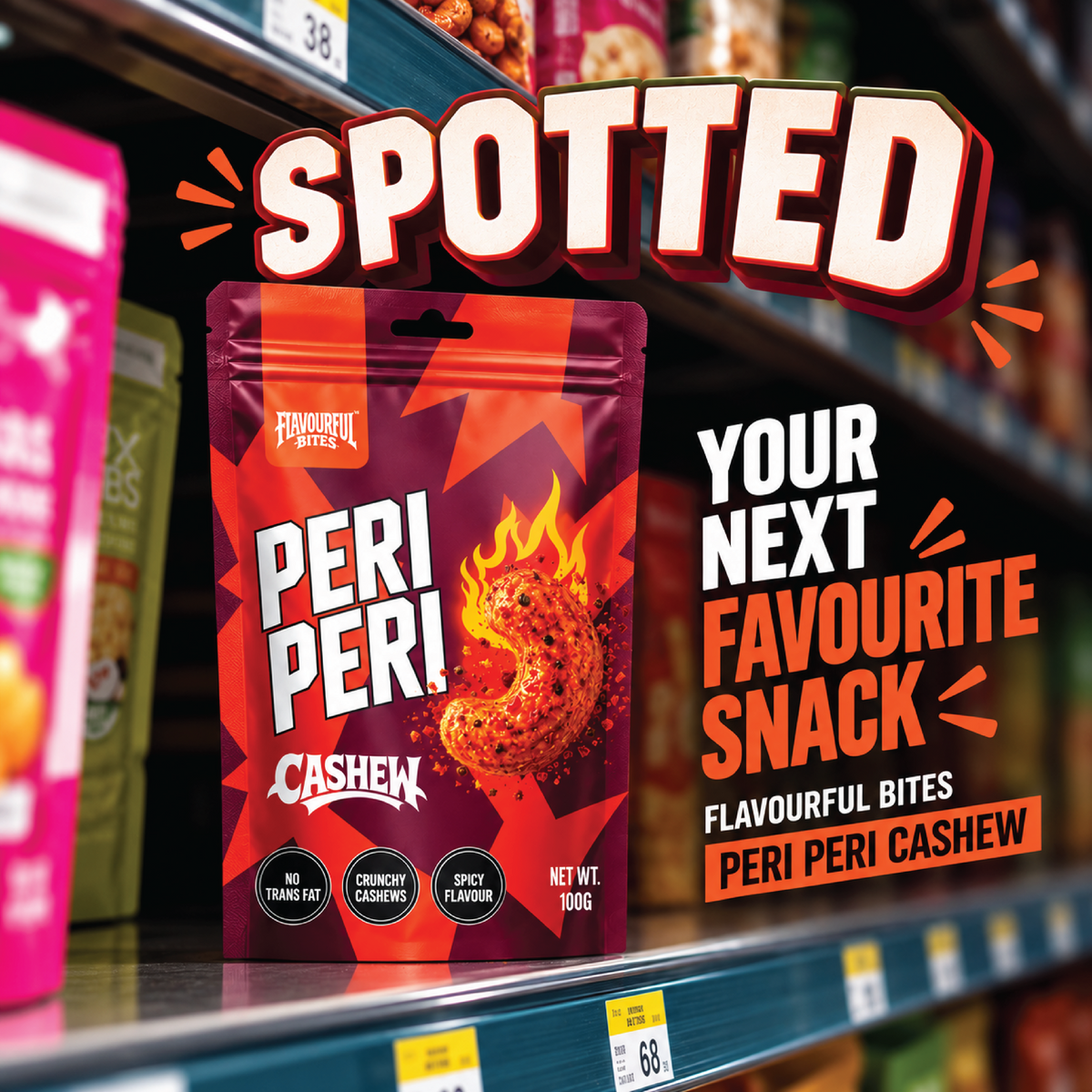 Peri Peri spicy cashews, Flavourful Bites, view 3