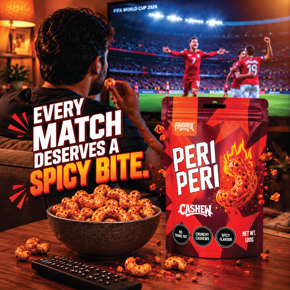 Peri Peri spicy cashews, Flavourful Bites, view 4