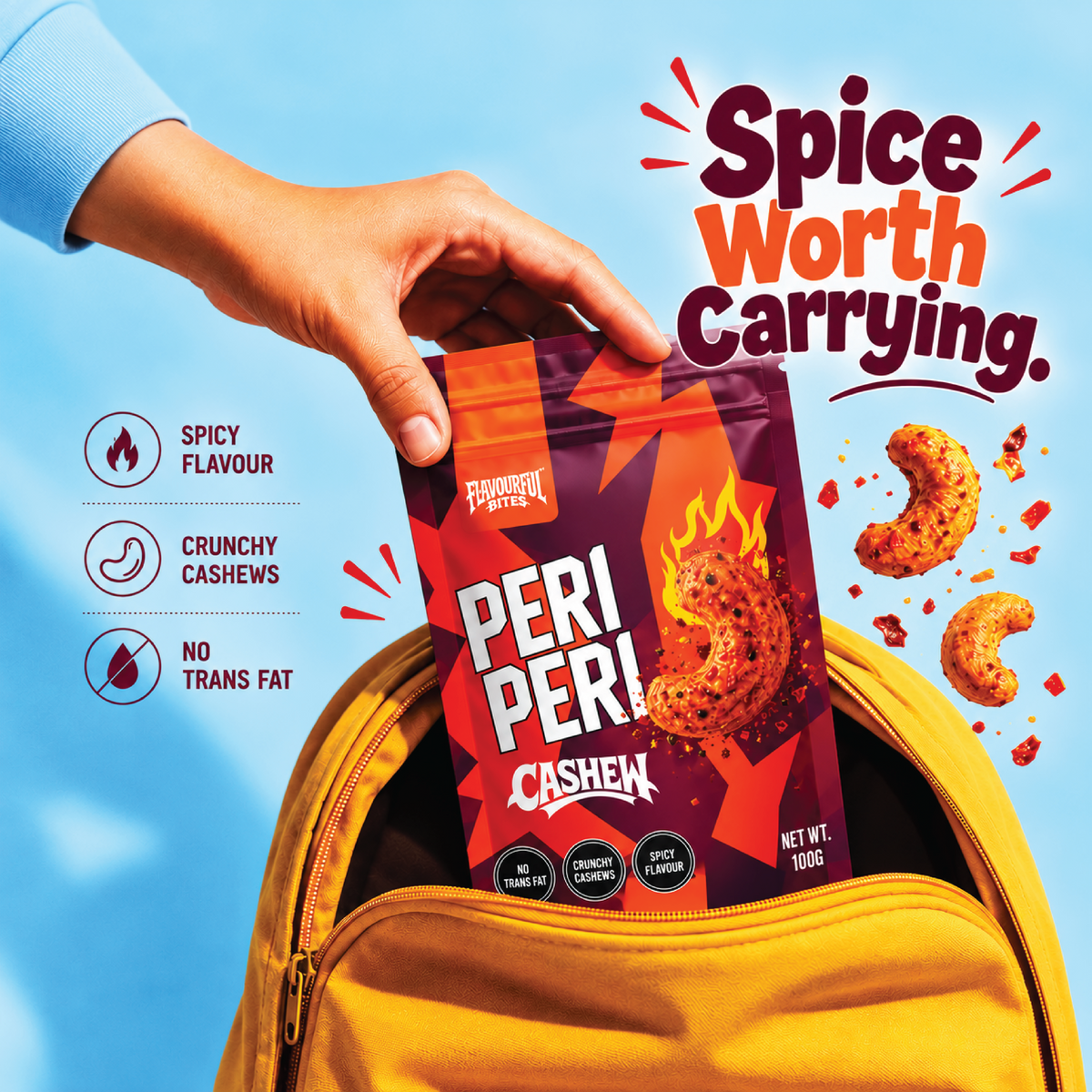 Peri Peri spicy cashews, Flavourful Bites, view 5