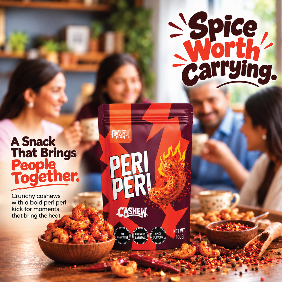 Peri Peri spicy cashews, Flavourful Bites, view 6